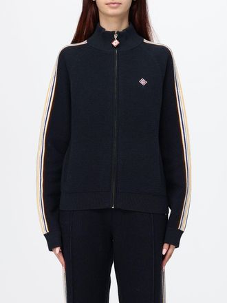 Casablanca High-Neck Zip-Up Cotton and Wool-Blend Knit Sweatshirt