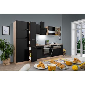 Respekta Cucina blocco cucina blocco cucina componibile rovere nero merle 310 cm Respekta
