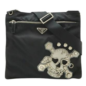 Prada Pre-owned Cross Body Bags, female, Black, Size: ONE SIZE Pre-owned Nylon Shoulder Bag