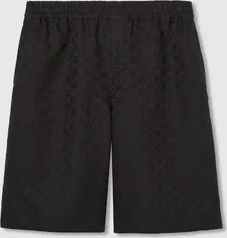 Gucci GG Canvas Linen Blend Shorts, Size 42, Black