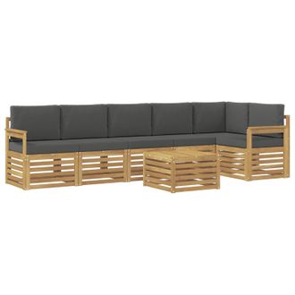 vidaXL Conjunto De Sof&aacute;s De Exterior 7 Pcs Blanco Y Antracita Vidaxl