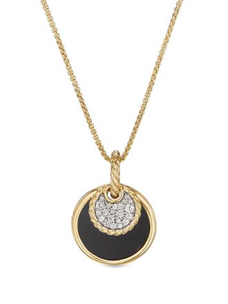 David Yurman 18kt yellow gold DY Elements Convertible onyx and diamond necklace - women - Mother of Pearl/18kt Gold/Diamond/Onyx - OS