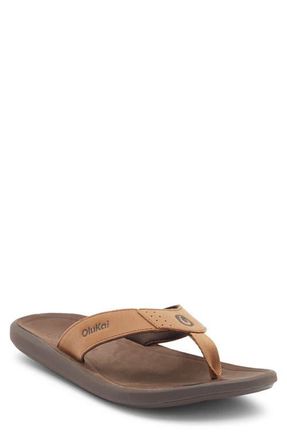Olukai Pili Flip Flop in Tan /Dark Java at Nordstrom, Size 11