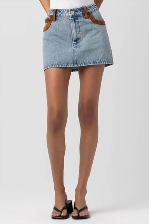 Blank NYC Rodeo Drive Denim Mini Skirt In Light Vintage Indigo