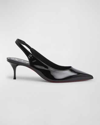 Christian Louboutin 55mm Kate Sporty Patent Slingback Pumps