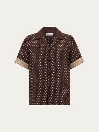 Ferragamo Men Habotai silk shirt Brown