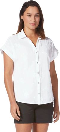 Royal Robbins Oasis Shirts Womens White 100% Cotton Short Sleeve KFC252