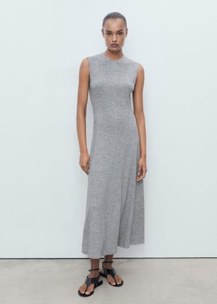 Mango Vestito strass cuciture grigio scuro vigoré - Donna - XS - MANGO