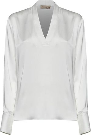 Blanca Vita Diamante Blouse - Dames - Blouses - Wit - M - Polyester - Overhemden