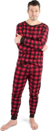 Leveret Mens Cotton Plaid Matching Family Holiday Pajamas in Plaid Black & Red at Nordstrom, Size 4X-Large