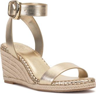 Vince Camuto Fainel Espadrille Ankle Strap Platform Wedge Sandal in Egyptian Gol at Nordstrom, Size 7.5