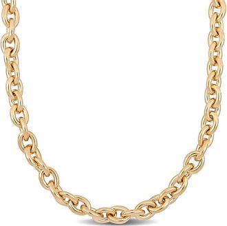 Amour 24 Inch Oval Link Necklace In Yellow Plated Sterling Silver