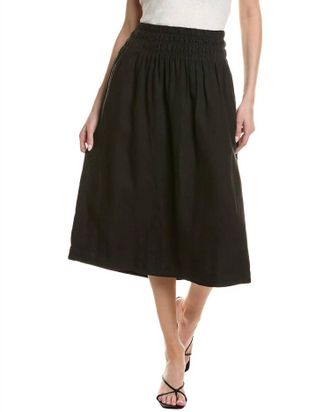 Bella Dahl Smocked Waist Gathered Skirt In Black