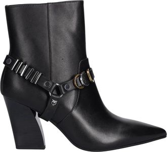 Pinko Viola 02 Enkellaarsjes - Dames - Cowboylaarzen - Zwart - 40 EU - Leer - Schoenen