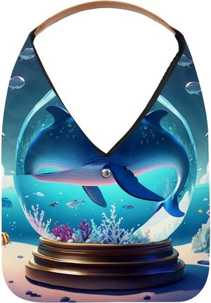 Generic Whale Crystal Ball Reusable Lightweight Grocery Bags - Foldable Into Compact Pouch, Washable & Sturdy, Multipurpose for Shopping and Travel