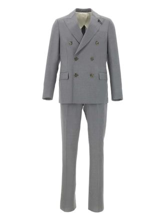 Lardini double-breasted peak lapel suit - Grey