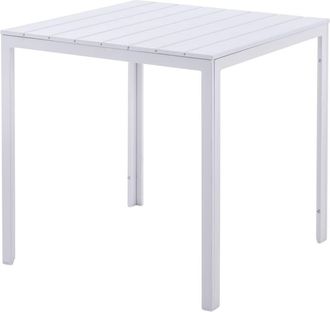 Siediti Fuori e Dentro Mesa de jard&iacute;n cuadrada 78x78 cm con tablero de lamas blanca