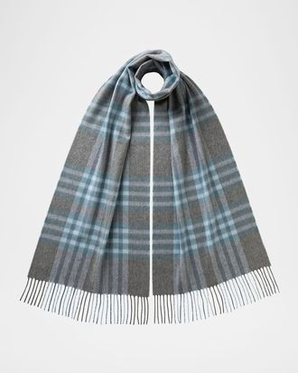 Johnstons of Elgin Grid Check Cashmere Scarf
