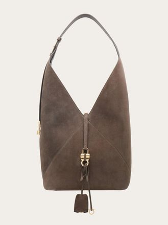 Ferragamo Women V-shaped hobo bag (L) Grey