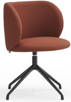 Teulat 360° drehbarer Premium Design Stuhl Mogi, Brick/Schwarz