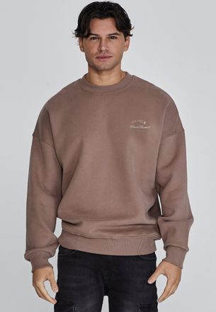 Siksilk Mens Brown Graphic Sweater M