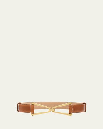 Veronica Beard V Leather Belt