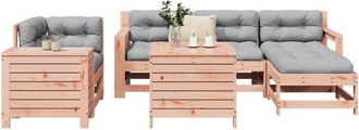 vidaXL Juego De Sof&aacute;s De Jard&iacute;n 7 Pzas Madera Maciza De Abeto Douglas Vidaxl