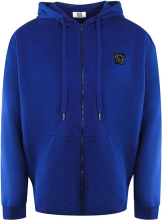 Iceberg Mens Ice Iceberg Small Block Logo Blue Zip-Up Hoodie - Size: 38