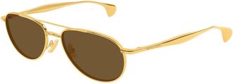 Bottega Veneta Zonnebril Goud/Bruin