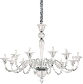 Ideal Lux Brigitta - L&aacute;mpara Colgante De 12 Luces Transparente, E14 - Ideal Lux