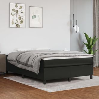 vidaXL Estructura De Cama Sin Colch&oacute;n Cuero Sint&eacute;tico Negro 140x200 Cm Vidaxl