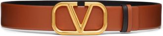 Valentino Garavani Leather Reversible Vlogo Belt-Donna
