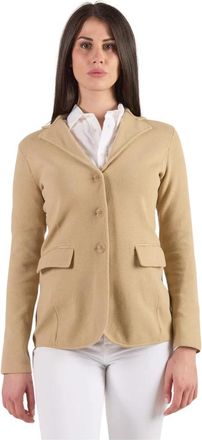 Ralph Lauren Blazer beige in breiwerk - S- BEI - Dames - Blazers - Beige - M - Katoen - Jassen