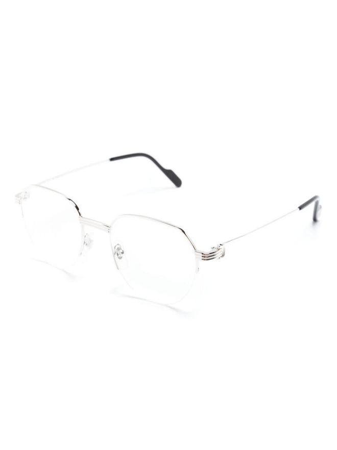 Lunettes Vintage Demi-monture - Designeur - Blanc Argenté Noir - Allemagne - Neuf Sans étiquette