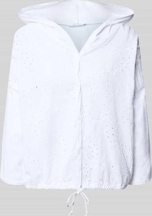 Zabaione Bluse mit Kapuze Modell Is4aa in Weiss, Gr&ouml;&szlig;e XXL