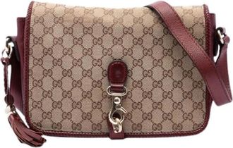 Gucci Pre-owned Vintage Canvas Crossbody Bag - Dames - Vintage Schoudertas - Beige - ONE Size - Vintage