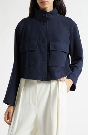 BOSS Jotana Wrinkle Resistant Crepe Jacket in Sky Captain at Nordstrom, Size 16