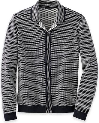 Paul Fredrick Cotton Button Front Camp Sweater