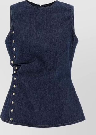 Rotate denim sleeveless top buttons on side