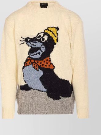 Howlin cartoon graphic crewneck sweater with long sleeves