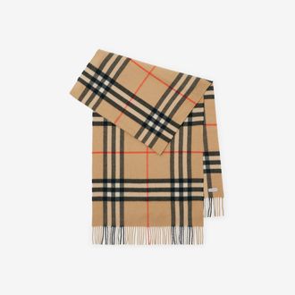 Burberry Wide Check Cashmere Scarf