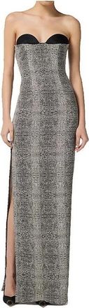 Elisabetta Franchi Abito lungo - Dames - Maxi kleedjes - Zwart - M - Satijn - Kleedjes