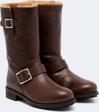 Jimmy Choo London Botas biker de piel con borrego