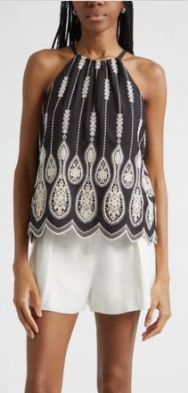 Ramy Brook Selina Tank In Black Lace