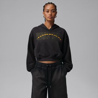 Nike Jordan Womens Jordan Brooklyn Fleece Pullover Hoodie in Black | IF1398-045