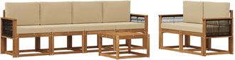 vidaXL Conjunto De Sof&aacute;s De Exterior 6 Uds. Natural Vidaxl