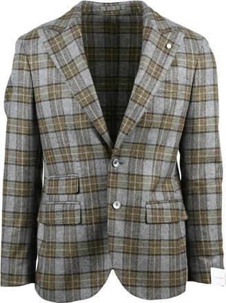 Luigi Bianchi Mantova Giacca Stondata - Heren - Blazers - Veelkleurig - M - Wol - Jassen