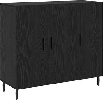 vidaXL Vitrina Negro 90 x 34 x 80 cm Madera contrachapada Vidaxl