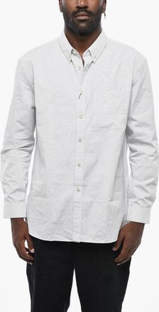 Saint Laurent Camicia a Righe con Colletto Button-Down e Taschino Saint Laurent
