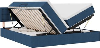 vidaXL Cama De Almacenamiento Led Con Colch&oacute;n Azul 180 X 200 Cm Tela Vidaxl